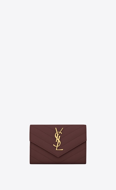 monogram small envelope wallet in grain de poudre embossed leather